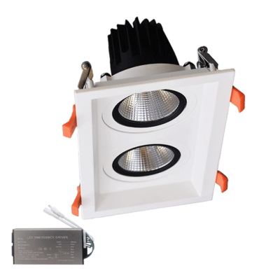 DVOSTRUKA USMJERENA LED SVJETILJKA 2X15W 230V 4000K BIJELA+PANIK MODUL