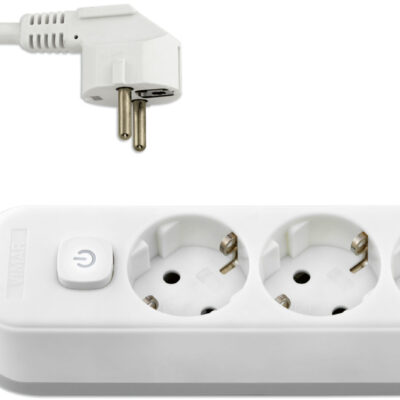 Višenamjenski utikač 4 utičnice + 3m produžni kabel bijeli