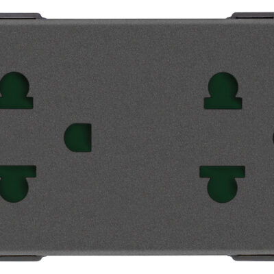 2 utičnice SICURY 2P+T 16A USA+EU karbon m