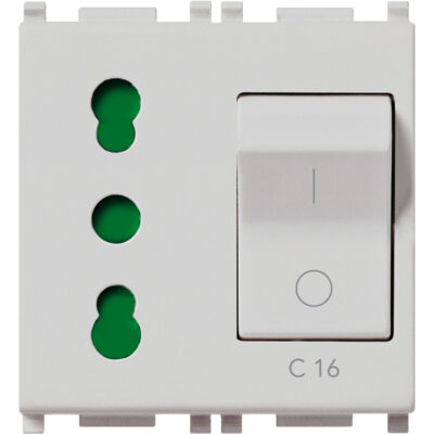 Utikač 2P+T 16A P17/11 intb+MT C16 Silver