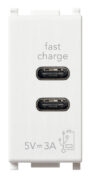 Punjač USB C+C 15W 3A 5V 1M bijeli