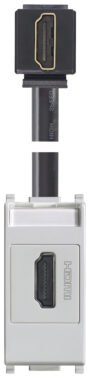 HDMI priključak s kabelom pod 90° Silver
