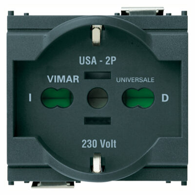 Utikač 2P+T 16A univerzalni sivi
