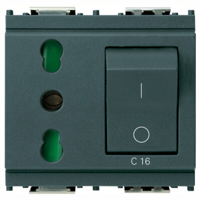 Utikač 2P+T 16A P17/11 unutarnji+MT C16 sivi