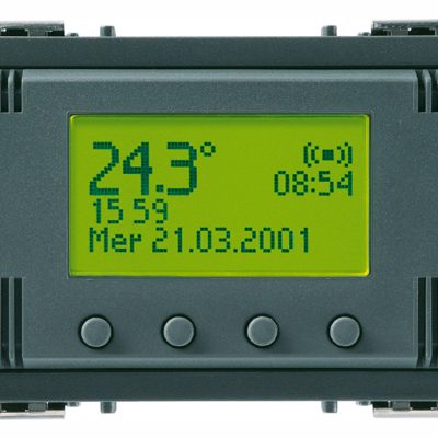 Budilica sa satom 120-230V siva