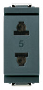Utikač 2P 15A USA+EU Ã¸4,8 mm siv