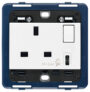 Utikač 2P+T 13A BS+int. crveni+USB A bijeli