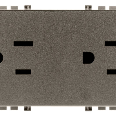 Dvije utičnice 2P+T 15A SAD+SASO Metal