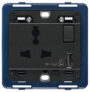 Utičnica SICURY2P+T13A multipleks+int.r+USB siva