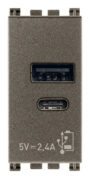 Napajanje USB A+C 12W2,4A5V 1M Metal