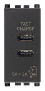 USB C+C punjač 15W 3A 5V 1M siv