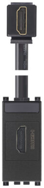 HDMI utikač s kabelom pod kutem od 90Â° sivo