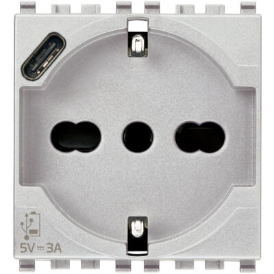 Utikač 2P+T 16A univerzalni + USB C Next