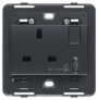 Utikač 2P+T 13A BS + ugradbeni + USB A sivi