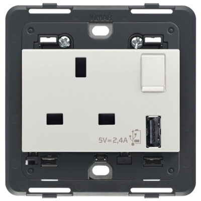 Utikač 2P+T 13A BS + int. + USB A Next