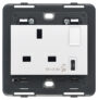 Utičnica 2P+T 13A BS + int. + USB C bijela