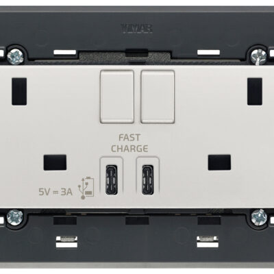 2 utičnice 2P+T 13A BS +int +USB C+C Next
