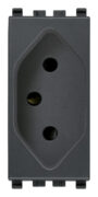 Utičnica SICURY 2P+T 10A brazil siva