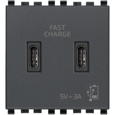 USB C+C punjač 15W 3A 5V 2M sivi