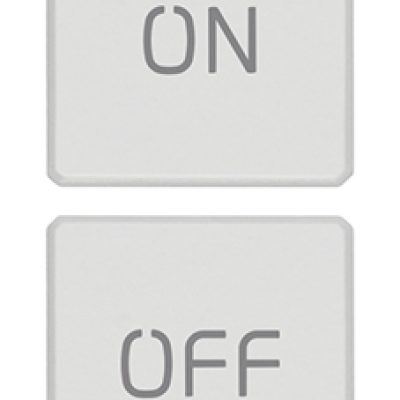 Dva gumba s ravnim simbolima ON/OFF bijeli