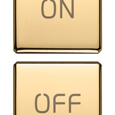Dva ravnih gumba simbola ON/OFF zlato