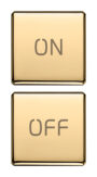 Dva ravnih gumba simbola ON/OFF zlato