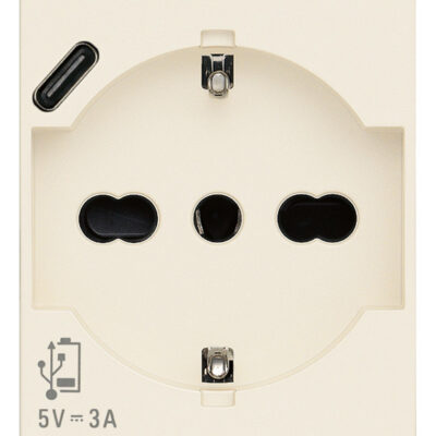 Utičnica 2P+T 16A univerzalna + USB C kanapa