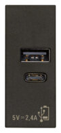 Napajanje USB A+C 12W 2,4A 5V crno
