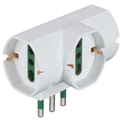 Adapter za pomaknutu utičnicu, okomito postavljen, S17+3univ.bijeli