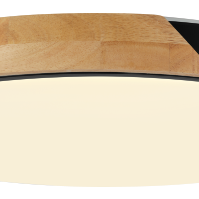 LED CEILING LIGHT 48W 75LM/W BLACK/WOOD BODY CCT + REMOTE CONTROL