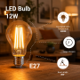 LED BULB A60 12W 1500LM E27 220-240V 6000K FILAMENT