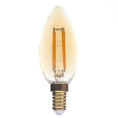 LED CANDLE C35 E14 4W 400LM 2500K AC220-240V GOLDEN GLASS