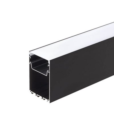 ALUMINIUM PROFILE LED STRIP BLACK BODY/WHITE COVER L=2M