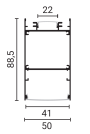 ALUMINIUM PROFILE LED STRIP BLACK BODY/WHITE COVER L=2M