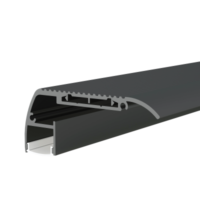 ALUMINIUM PROFILE FOR LED STRIP BLACK BODY/WHITE COVER L=2m