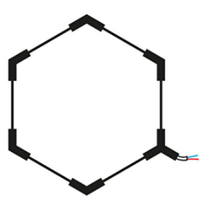 HEXAGON SET LIGHTS 1HEX 42W 120LM/W 165-265V WITH ACCESSORIES 6000K