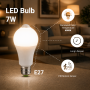 LED BULB+SENSOR E27 A60 7W 560LM 220-240V 6000K - NEW