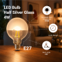 LED BULB G95 4W 400LM 2700K E27 175-265V HALF SILVER GLASS