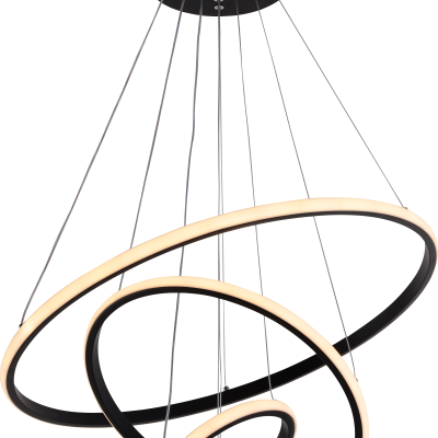 LED PENDANT LAMP 78W/4480LM BLACK 3000-6000K DIMMABLE + Remote Control