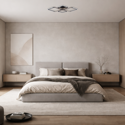 LED CEILING LAMP 50W/4580LM BLACK 3000-6000K DIMMABLE + Remote Control