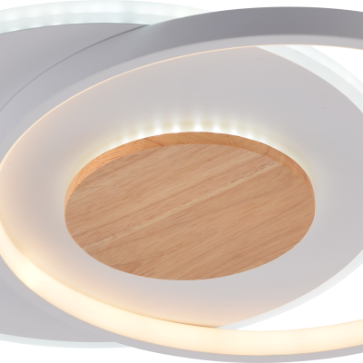 LED CEILING LAMP 54W/4120LM WH+WOOD 3000-6000K DIMMABLE + Remote Control