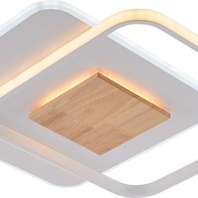 LED CEILING LAMP 60W/5180LM WH+WOOD 3000-6000K DIMMABLE + Remote Control