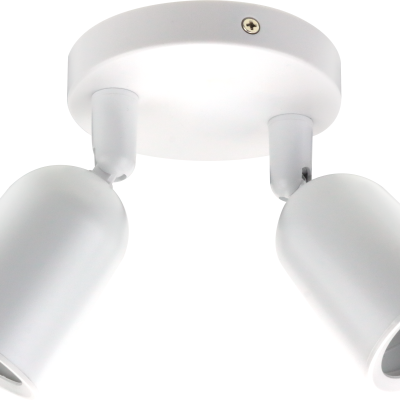 SPOTLIGHT FIXTURE PLASTIC WHITE 2*GU10-SOCKET IP20 MAX-10W