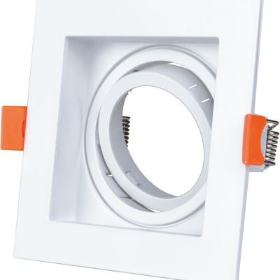 SPOTLIGHT FIXTURE PLASTIC SQUARE WHITE GU10-SOCKET IP20 MAX-35W