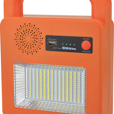 SOLAR BLUETOOTH SPEAKER+LAMP 3.7V 6AH, 3W 400LM IP44 – YELLOW