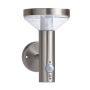 LED SOLAR WALL LIGHT UP SS-BRUSHED ALUMINIUM 2W 200lm/20lm IP44 3.7V SENSOR