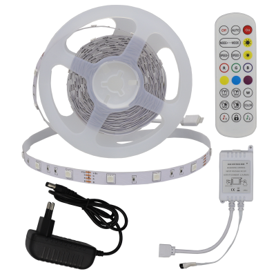 LED STRIP SET ADAPTER + IR CONTROLLER + REMOTE DC12V 5050 30 LEDS RGB IP
