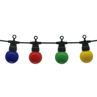 BLACK OUTDOOR STRING LIGHT COLOURFUL BULBS 10PCS/G45 IP65 8M