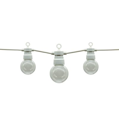 WHITE OUTDOOR STRING LIGHT WITH BULBS 2700K 10PCS/G45 IP65 8M