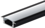 ALUMINIUM PROFILE FOR LED STRIP BLACK BODY/WHITE COVER L=2m - BUILT-IN
